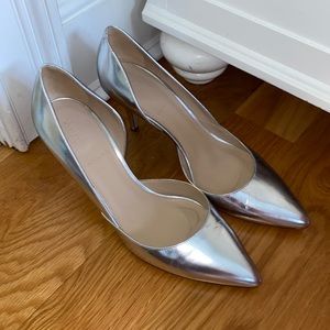 J Crew Silver heels